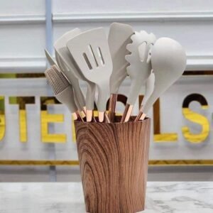 Ensemble Ustensiles de cuisine Silicone et Bois