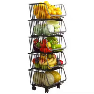 Étagère métallique à 5 paniers pour cuisine