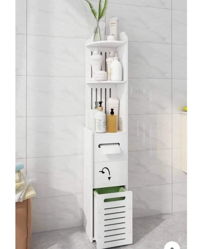 Meuble de rangement salle de bain en bois composite