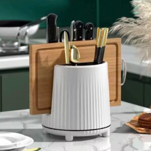Organisateur d’ustensiles de cuisine rotatif (couteaux, planche, accessoires)