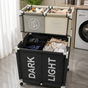 Panier à linge multifonction 4 compartiments – Tri et rangement simplifiés
