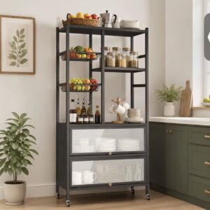 Étagère de cuisine multifonction avec support micro-onde